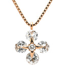 ノンブランド NON BRAND クロス ダイヤモンド ピンクゴールド K18PG ダイヤモンド ネックレス Au750 18K 18金 PG フラワーモチーフ 5P 5粒