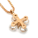 ノンブランド NON BRAND クロス ダイヤモンド ピンクゴールド K18PG ダイヤモンド ネックレス Au750 18K 18金 PG フラワーモチーフ 5P 5粒