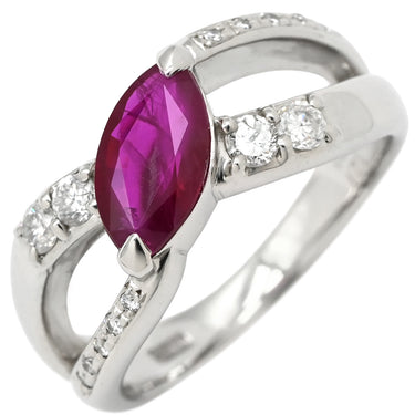 ノンブランド NON BRAND ルビー 1.27ct ダイヤモンド プラチナシルバー Pt900 ルビー ダイヤモンド リング 指輪 レッド 赤 1石 ダイヤ プラチナ900 15.5号