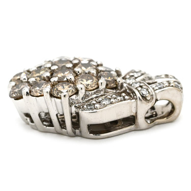 ノンブランド NON BRAND ダイヤ ネックレストップ ホワイトゴールド K18WG ダイヤモンド ペンダントトップ Au750 18K 18金 WG ブラウンダイヤ クラスター 1.0ct