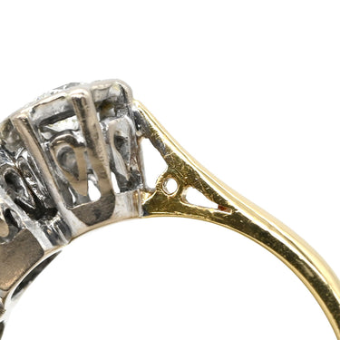 ノンブランド NON BRAND ダイヤモンド 0.69ct イエローゴールドXホワイトゴールド K18YG K18WG ダイヤモンド リング 指輪 3P 3粒 3石 18K 750 YG WG コンビ ブリリアントカット 一文字 10.5号