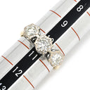 ノンブランド NON BRAND ダイヤモンド 0.69ct イエローゴールドXホワイトゴールド K18YG K18WG ダイヤモンド リング 指輪 3P 3粒 3石 18K 750 YG WG コンビ ブリリアントカット 一文字 10.5号