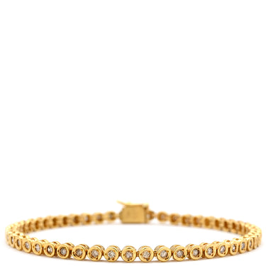 ノンブランド NON BRAND テニスブレスレット 1.0ct ダイヤモンド イエローゴールド K18YG ダイヤモンド ブレスレット 18K 750 YG 18金