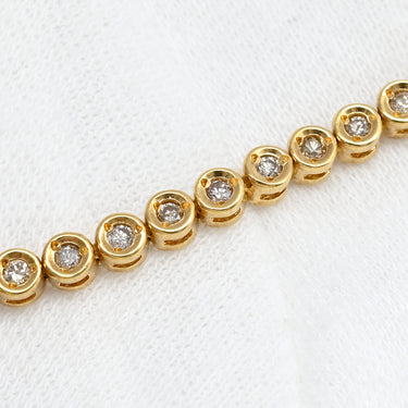 ノンブランド NON BRAND テニスブレスレット 1.0ct ダイヤモンド イエローゴールド K18YG ダイヤモンド ブレスレット 18K 750 YG 18金