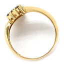 ノンブランド NON BRAND ダイヤ リング イエローゴールド K18YG ダイヤモンド リング 指輪 Au750 18K 18金 YG ブラウンダイヤ 0.51t 2連 トライアングル 14号