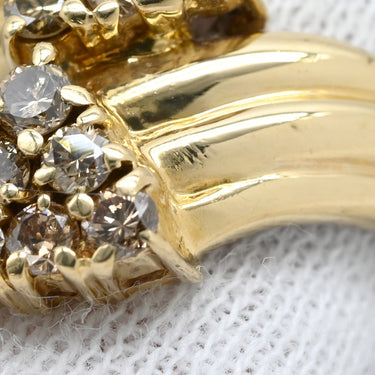 ノンブランド NON BRAND ダイヤ リング イエローゴールド K18YG ダイヤモンド リング 指輪 Au750 18K 18金 YG ブラウンダイヤ 0.51t 2連 トライアングル 14号