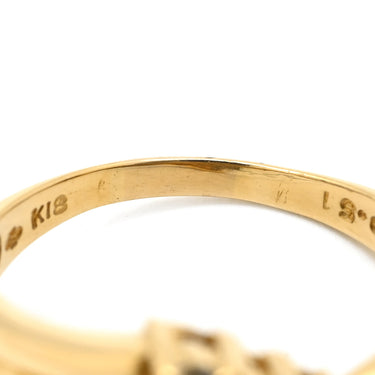 ノンブランド NON BRAND ダイヤ リング イエローゴールド K18YG ダイヤモンド リング 指輪 Au750 18K 18金 YG ブラウンダイヤ 0.51t 2連 トライアングル 14号