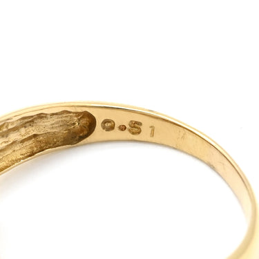 ノンブランド NON BRAND ダイヤ リング イエローゴールド K18YG ダイヤモンド リング 指輪 Au750 18K 18金 YG ブラウンダイヤ 0.51t 2連 トライアングル 14号