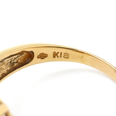 ノンブランド NON BRAND ダイヤ リング イエローゴールド K18YG ダイヤモンド リング 指輪 Au750 18K 18金 YG ブラウンダイヤ 0.51t 2連 トライアングル 14号