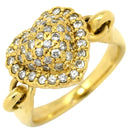 ノンブランド NON BRAND ハート ダイヤモンド 0.53ct イエローゴールド K18YG ダイヤモンド リング 指輪 パヴェダイヤ 18K 750 YG 11号