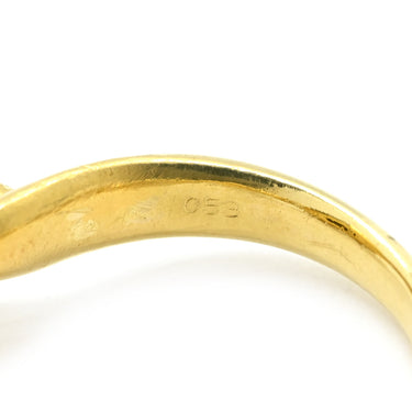 ノンブランド NON BRAND ハート ダイヤモンド 0.53ct イエローゴールド K18YG ダイヤモンド リング 指輪 パヴェダイヤ 18K 750 YG 11号