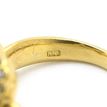 ノンブランド NON BRAND ハート ダイヤモンド 0.53ct イエローゴールド K18YG ダイヤモンド リング 指輪 パヴェダイヤ 18K 750 YG 11号