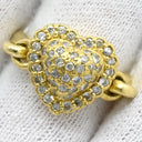 ノンブランド NON BRAND ハート ダイヤモンド 0.53ct イエローゴールド K18YG ダイヤモンド リング 指輪 パヴェダイヤ 18K 750 YG 11号