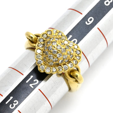 ノンブランド NON BRAND ハート ダイヤモンド 0.53ct イエローゴールド K18YG ダイヤモンド リング 指輪 パヴェダイヤ 18K 750 YG 11号
