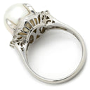 ノンブランド NON BRAND 白蝶パール ダイヤリング プラチナシルバー Pt900 パール ダイヤモンド リング 指輪 1粒 1P プラチナ900 11.5号