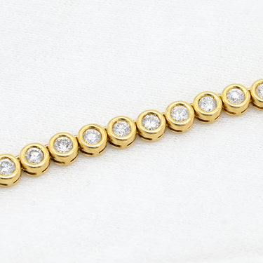 ノンブランド NON BRAND ダイヤ ペンダント イエローゴールド K18YG ダイヤモンド ネックレス Au750 18K 18金 インライン ベゼルセッティング 2.04ct