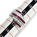 ノンブランド NON BRAND ルビー 0.99ct ダイヤ レッドXプラチナシルバー Pt900 ルビー ダイヤモンド リング 指輪 赤 デザインリング バゲットミックス ラウンドブリリアントカット プラチナ 12号