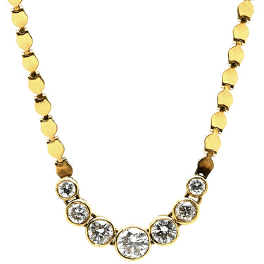 ノンブランド NON BRAND ダイヤ ペンダント イエローゴールド K18YG ダイヤモンド ネックレス Au750 18K 18金 ダイヤモンド7P 7粒 ベゼルセッティング 1.00ct