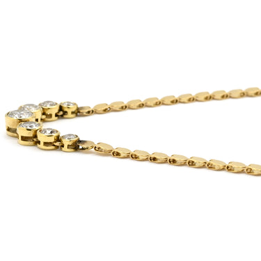 ノンブランド NON BRAND ダイヤ ペンダント イエローゴールド K18YG ダイヤモンド ネックレス Au750 18K 18金 ダイヤモンド7P 7粒 ベゼルセッティング 1.00ct