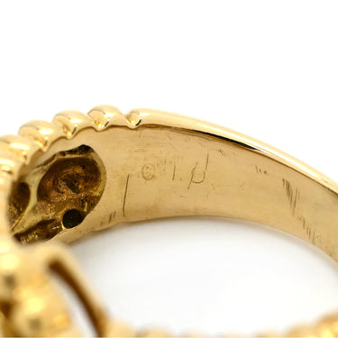 ノンブランド NON BRAND ダイヤ イエローゴールド×ホワイト K18YG ダイヤモンド パール リング 指輪 パヴェ YG Au750 18K 18金 ハートモチーフ 真珠 パール4粒 8.5号