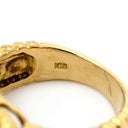 ノンブランド NON BRAND ダイヤ イエローゴールド×ホワイト K18YG ダイヤモンド パール リング 指輪 パヴェ YG Au750 18K 18金 ハートモチーフ 真珠 パール4粒 8.5号