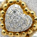 ノンブランド NON BRAND ダイヤ イエローゴールド×ホワイト K18YG ダイヤモンド パール リング 指輪 パヴェ YG Au750 18K 18金 ハートモチーフ 真珠 パール4粒 8.5号