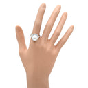 ノンブランド NON BRAND 白蝶パール 11.3mm ダイヤ 0.58ct プラチナシルバー Pt900 パール ダイヤモンド リング 指輪 1P 1粒 大粒 真珠 Pt900 プラチナ パヴェダイヤ 17号