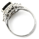 ノンブランド NON BRAND ブルーサファイア 3.00ct ダイヤ ブルー×プラチナシルバー Pt900 サファイア ダイヤモンド リング 指輪 青 Pt900 プラチナ オーバルミックスカット 6.5号