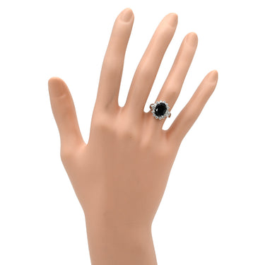 ノンブランド NON BRAND ブルーサファイア 3.00ct ダイヤ ブルー×プラチナシルバー Pt900 サファイア ダイヤモンド リング 指輪 青 Pt900 プラチナ オーバルミックスカット 6.5号