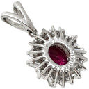 ノンブランド NON BRAND ルビー 0.63ct ダイヤ 0.32ct レッド×プラチナシルバー Pt900 ダイヤモンド ルビー ペンダントトップ 赤 1P 1粒 1石 ネックレストップ Pt900 プラチナ V字金具
