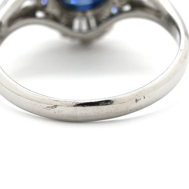 ノンブランド NON BRAND ブルーサファイア 2.73ct ダイヤリング プラチナシルバー Pt850 サファイア ダイヤモンド リング 指輪 青 ブルー Pt850 オーバルミックスカット 1石 13.5号