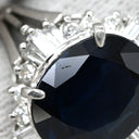 ノンブランド NON BRAND ブルーサファイア 2.73ct ダイヤリング プラチナシルバー Pt850 サファイア ダイヤモンド リング 指輪 青 ブルー Pt850 オーバルミックスカット 1石 13.5号