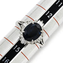 ノンブランド NON BRAND ブルーサファイア 2.73ct ダイヤリング プラチナシルバー Pt850 サファイア ダイヤモンド リング 指輪 青 ブルー Pt850 オーバルミックスカット 1石 13.5号