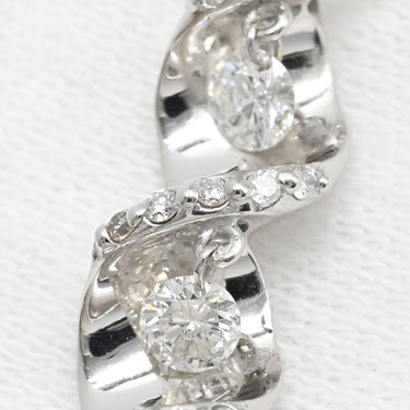 ノンブランド NON BRAND トリロジー ダイヤペンダント ホワイトゴールド K18WG ダイヤモンド ネックレス 3P 3粒 スリーストーンネックレス 18K WG Au750