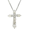 ノンブランド NON BRAND ダイヤモンド 0.50ct クロスペンダント プラチナシルバー Pt900 ダイヤモンド Pt850(チェーン) ネックレス 十字架 CROSS 10石 10P 10粒 ブリリアントカット
