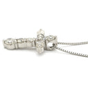 ノンブランド NON BRAND ダイヤモンド 0.50ct クロスペンダント プラチナシルバー Pt900 ダイヤモンド Pt850(チェーン) ネックレス 十字架 CROSS 10石 10P 10粒 ブリリアントカット
