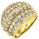 ノンブランド NON BRAND ダイヤモンド 3.50ct イエローゴールド K18YG ダイヤモンド リング 指輪 K18 Au750 YG パヴェダイヤ 13.5号