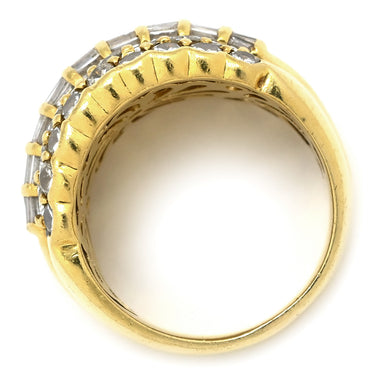 ノンブランド NON BRAND ダイヤモンド 3.50ct イエローゴールド K18YG ダイヤモンド リング 指輪 K18 Au750 YG パヴェダイヤ 13.5号