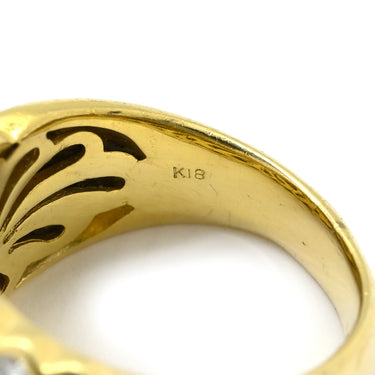 ノンブランド NON BRAND ダイヤモンド 3.50ct イエローゴールド K18YG ダイヤモンド リング 指輪 K18 Au750 YG パヴェダイヤ 13.5号