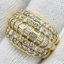 ノンブランド NON BRAND ダイヤモンド 3.50ct イエローゴールド K18YG ダイヤモンド リング 指輪 K18 Au750 YG パヴェダイヤ 13.5号