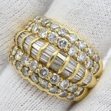 ノンブランド NON BRAND ダイヤモンド 3.50ct イエローゴールド K18YG ダイヤモンド リング 指輪 K18 Au750 YG パヴェダイヤ 13.5号