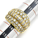 ノンブランド NON BRAND ダイヤモンド 3.50ct イエローゴールド K18YG ダイヤモンド リング 指輪 K18 Au750 YG パヴェダイヤ 13.5号