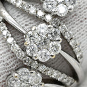 ノンブランド NON BRAND ダイヤリング ホワイトゴールド K18WG ダイヤモンド リング 指輪 クラスターセッティング ホワイトゴールド パヴェダイヤ フラワー 花 18号