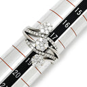 ノンブランド NON BRAND ダイヤリング ホワイトゴールド K18WG ダイヤモンド リング 指輪 クラスターセッティング ホワイトゴールド パヴェダイヤ フラワー 花 18号