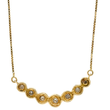 ノンブランド NON BRAND ダイヤモンド 0.30ct ペンダント イエローゴールド K18YG ダイヤモンド ネックレス 750 18K 7P 7粒 7石 ブリリアントカット