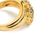 ノンブランド NON BRAND ダイヤ イエローゴールド K18YG ダイヤモンド リング 指輪 1.0ct メレ パヴェ 15P 15石 15粒 ブリリアントカット イエローゴールド YG Au750 18K 18金 ツイスト 12号