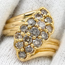 ノンブランド NON BRAND ダイヤ イエローゴールド K18YG ダイヤモンド リング 指輪 1.0ct メレ パヴェ 15P 15石 15粒 ブリリアントカット イエローゴールド YG Au750 18K 18金 ツイスト 12号