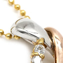 ノンブランド NON BRAND コンビカラー ダイヤ ペンダント シルバー×イエローゴールド×ピンクゴールド K18YG K18PG Pt900 ダイヤモンド ネックレス Au750 18K×Pt 18金 ダイヤモンド10P 10粒 ウェーブ型 ボールチェーン