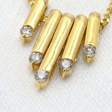 ノンブランド NON BRAND ダイヤ ペンダント イエローゴールド K18YG ダイヤモンド ネックレス Au750 18K 18金 5P 5石 5粒 ゴールドバー