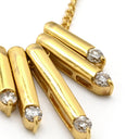 ノンブランド NON BRAND ダイヤ ペンダント イエローゴールド K18YG ダイヤモンド ネックレス Au750 18K 18金 5P 5石 5粒 ゴールドバー